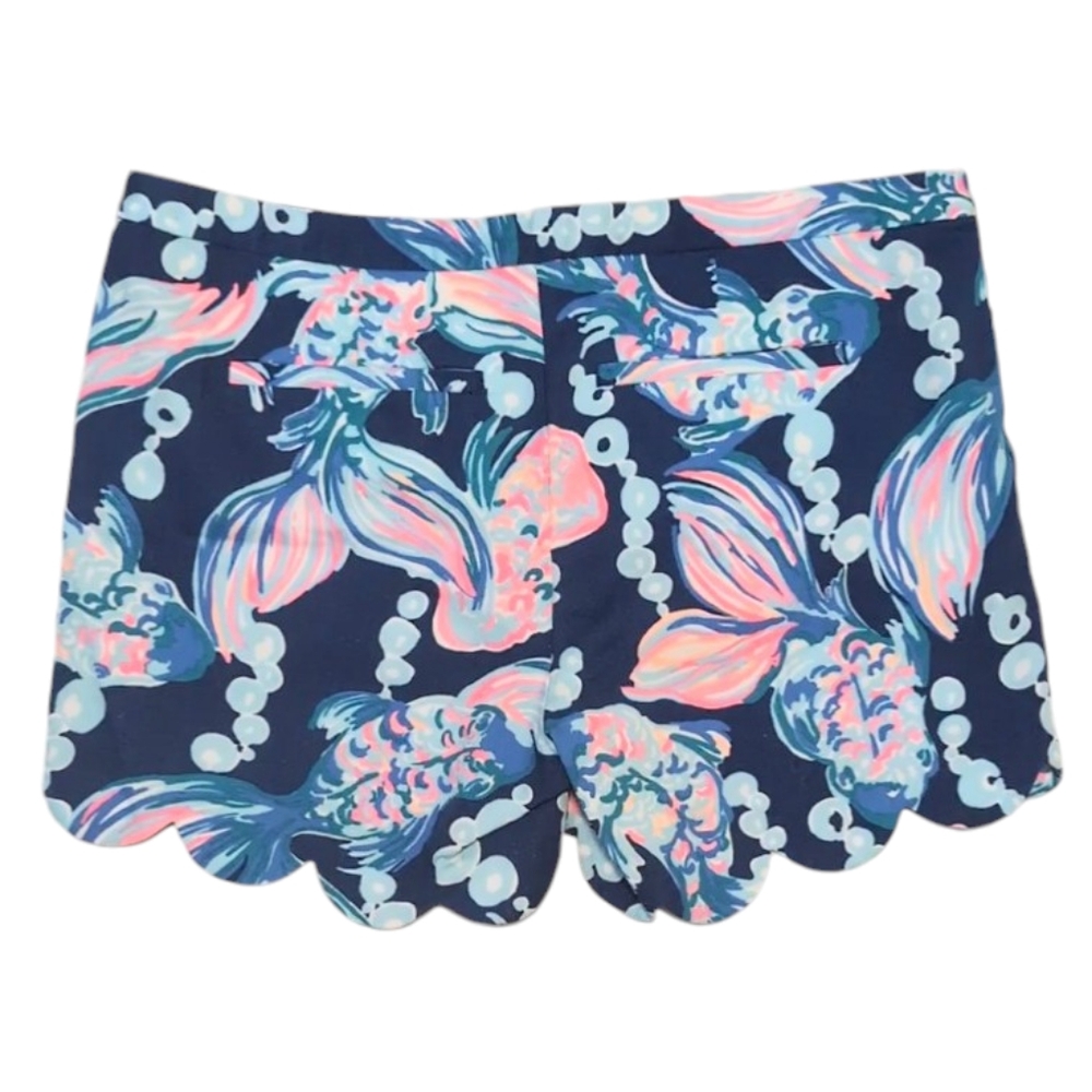 Lilly Pulitzer Going Coastal Magnolia Scallop Hem Shorts Size 6 - Picture 7 of 9